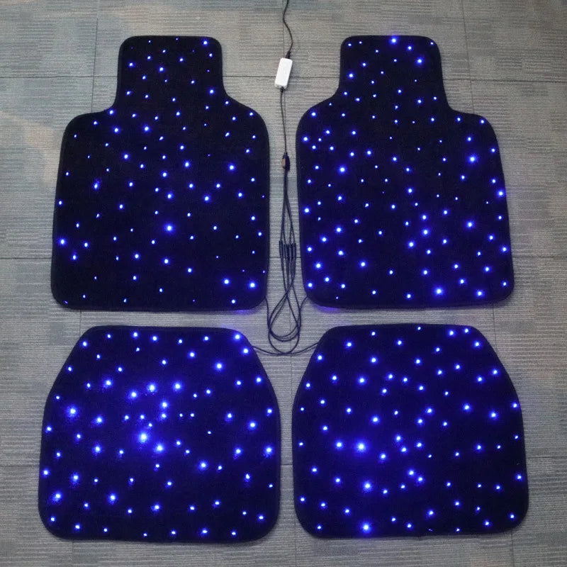Fiber Optic Star Shaped Complete Set of Car Carpet Floor Decoration, LED Car Carpet for Car Decoration
