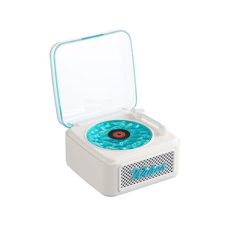 Retro white noise Bluetooth speaker wireless small high pitched vinyl record speaker