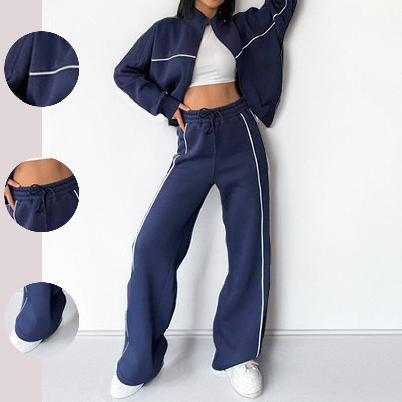 Women's Casual Loose Tie-Waist Hoodie Tracksuit Set