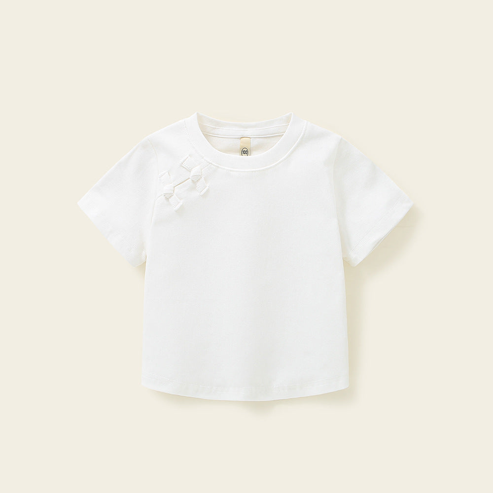 Kids' Casual Cartoon Round Neck Short Sleeve T-Shirt