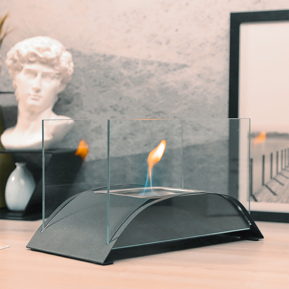 Alcohol Fireplace for Living Room and Dining Table, Luxury Decorative Item with Real Flame