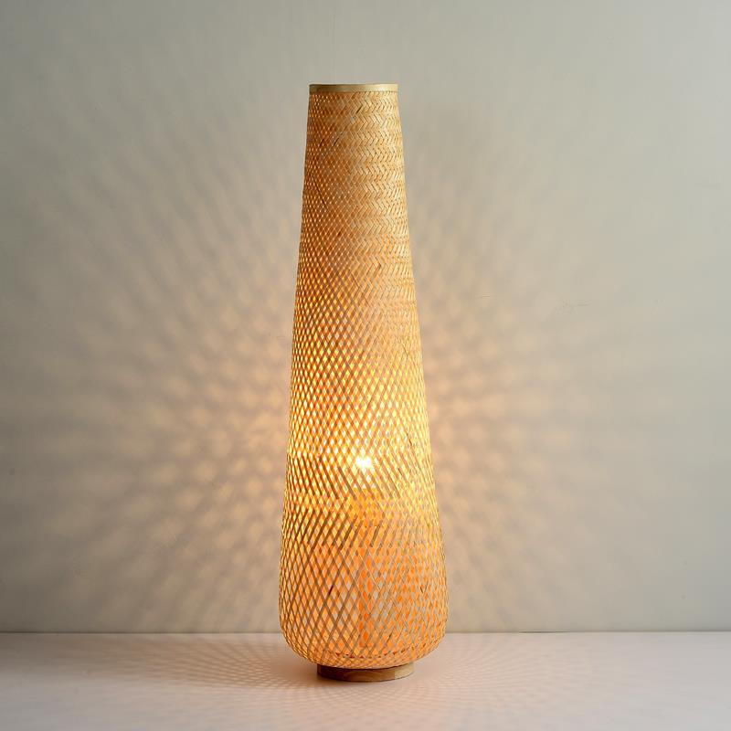Japanese Floor Lamp for Guesthouse Bedroom, Tatami Room, Tea Room, Retro Bamboo Weave Floor Lamp, Zen Minimalist Style, Chinese Style Living Room