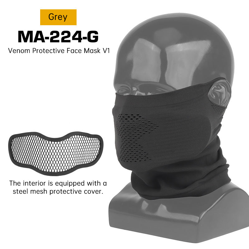Airsoft Steel Mesh Mask with Neck Gaiter - Tactical Half Face Protection for Paintball & Cosplay