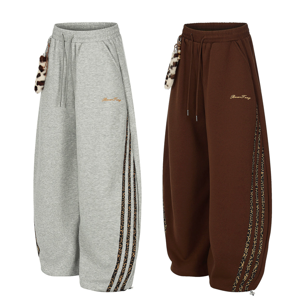 Women's Side Stripe Long Pants Solid Color Tracksuit Youth