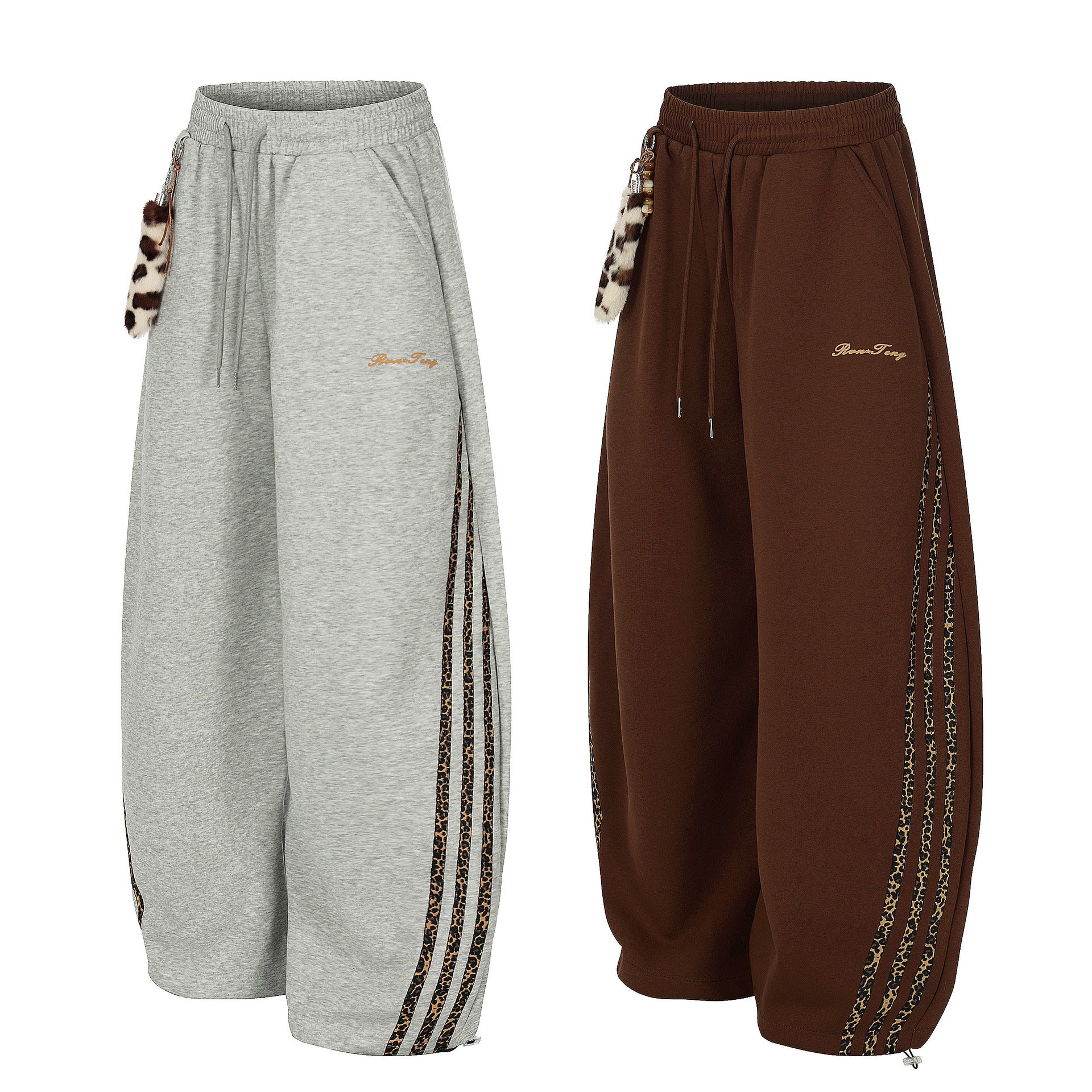Women's Side Stripe Long Pants Solid Color Tracksuit Youth