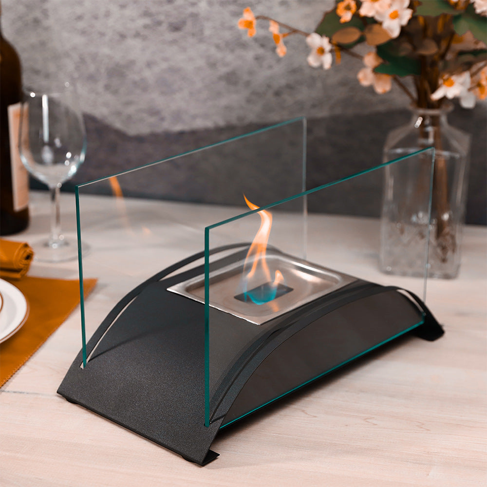 Alcohol Fireplace for Living Room and Dining Table, Luxury Decorative Item with Real Flame