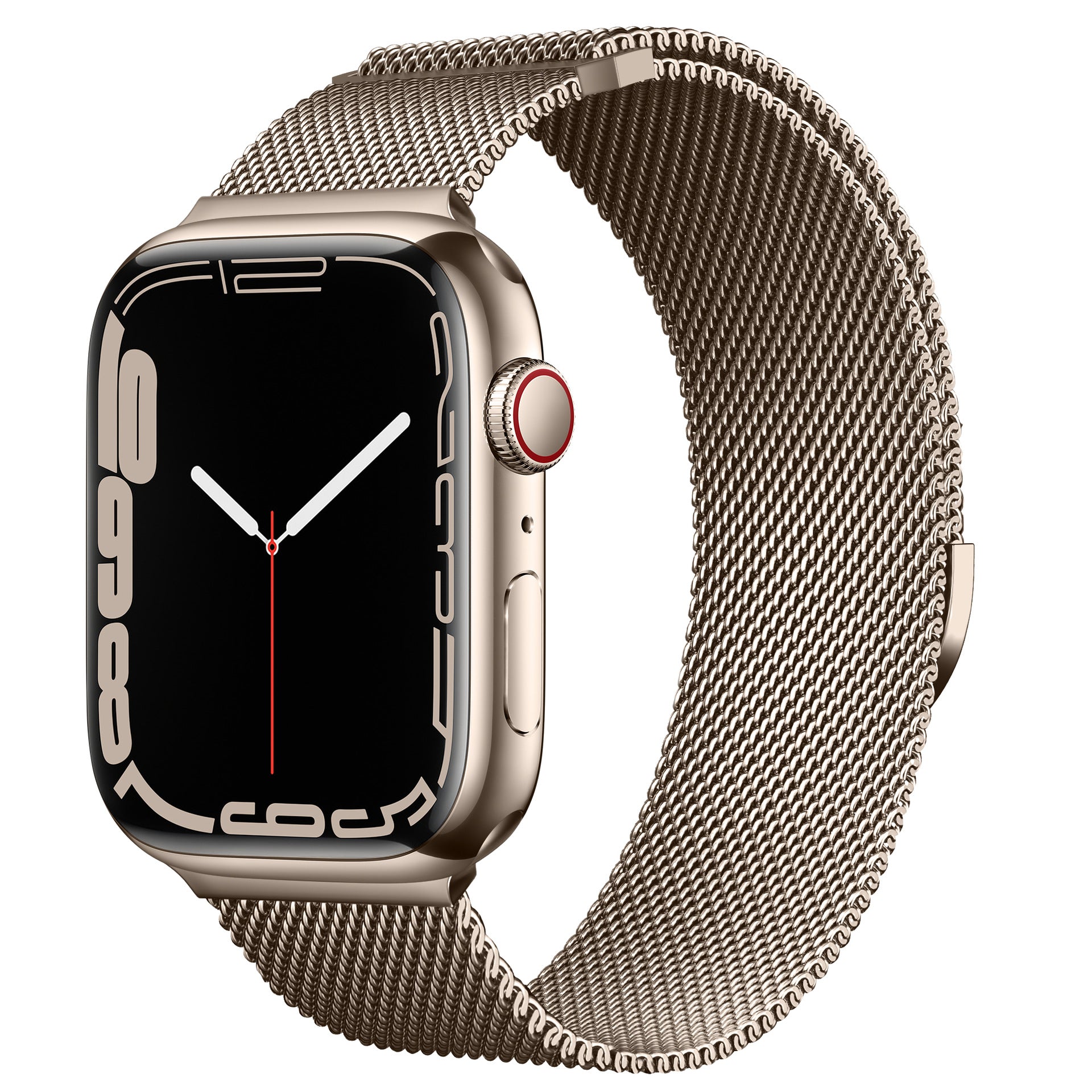 Compatible with Apple Watch, Two-Section Half-Circle Magnetic Milanese Steel Band for iWatch 11, Apple Watch Strap