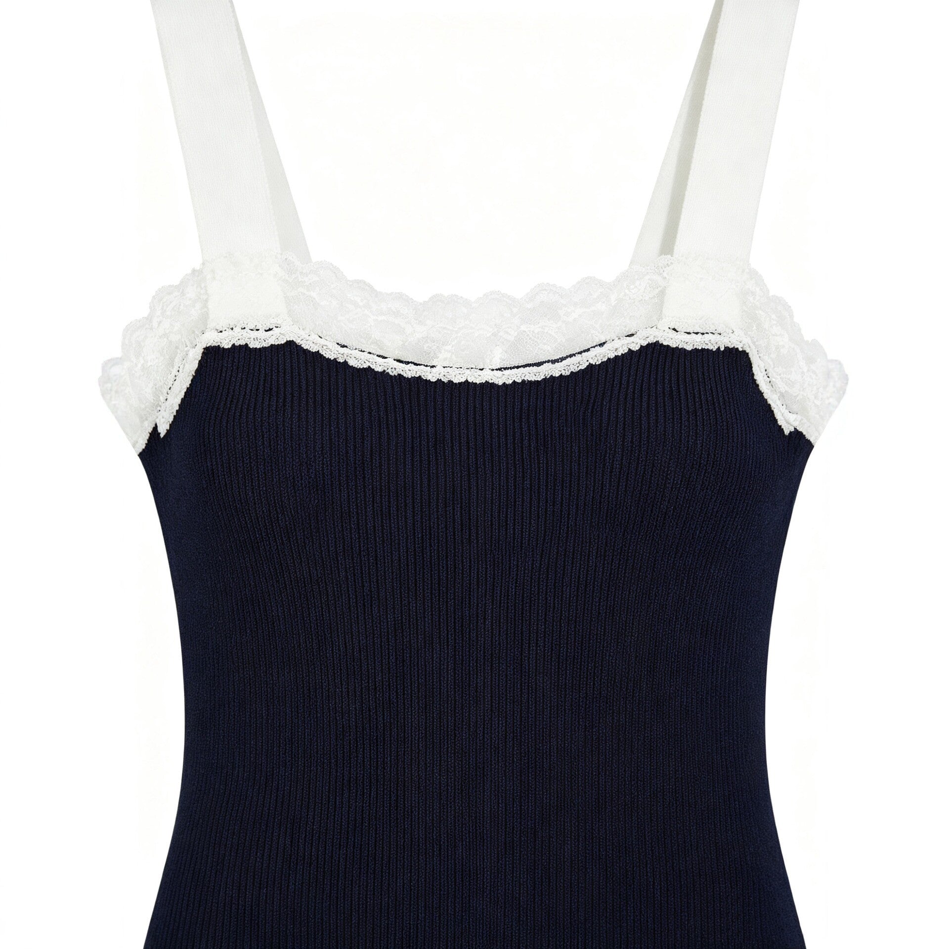 Sleeveless lace patchwork dress