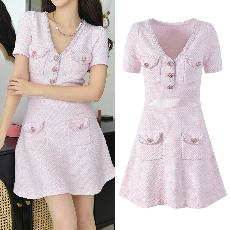 V-neck short dress