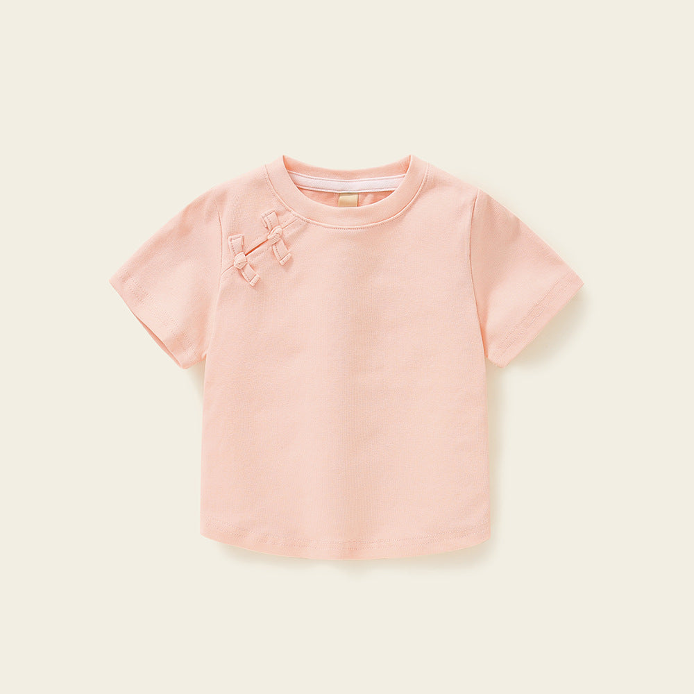 Kids' Casual Cartoon Round Neck Short Sleeve T-Shirt