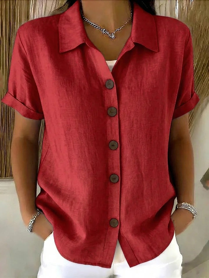 Collar short sleeved top