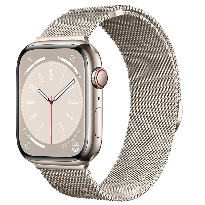 Compatible with Apple Watch, Two-Section Half-Circle Magnetic Milanese Steel Band for iWatch 11, Apple Watch Strap