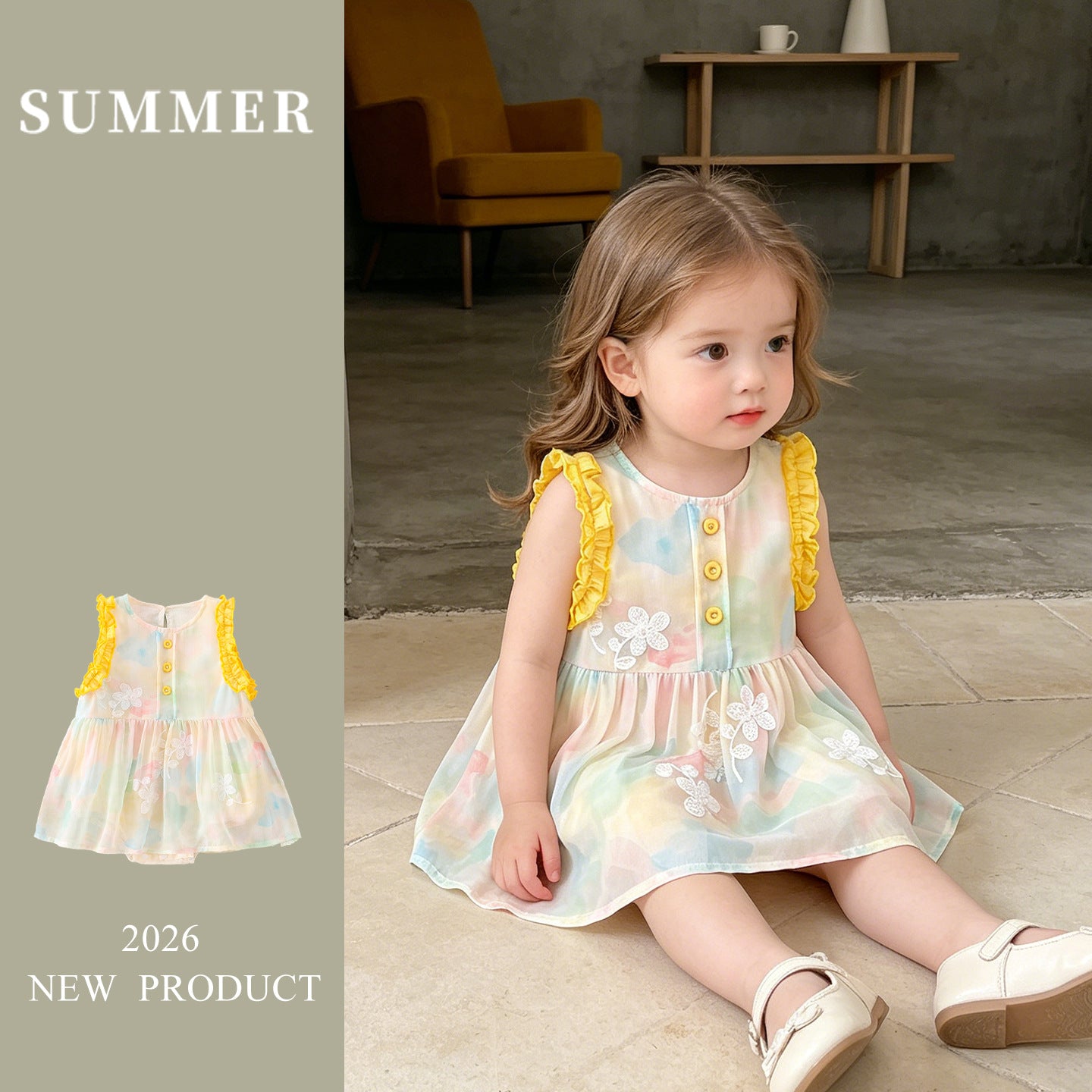 Baby Onesie for Girls, Princess Style, Sleeveless Romper